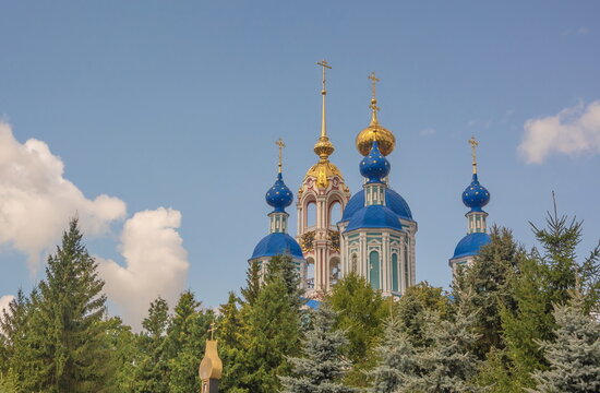 The domes and crosses of the monastery in Tambov.