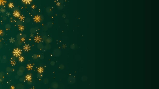 christmas golden snowflakes and golden shiny glitter stars pattern animation, christmas and new year holiday social media motion background