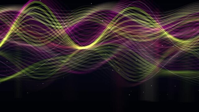 Flowing neon lines create a vibrant looping abstract background.