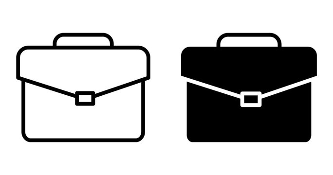 Professional briefcase and business bag icon set for office and corporate career concepts Png
