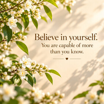 Believe in yourself. You are capable of more than you know.