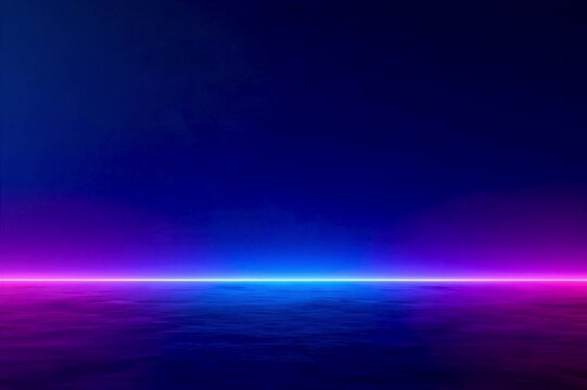Seamless Loop Blue and Pink Neon Futuristic Landscape Background