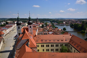City Telc from the observation tower of St. James Church. View from the height. © Radko