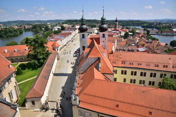 City Telc from the observation tower of St. James Church. View from the height. © Radko