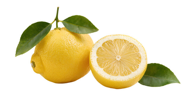 yellow lemons sliced Green Leaf