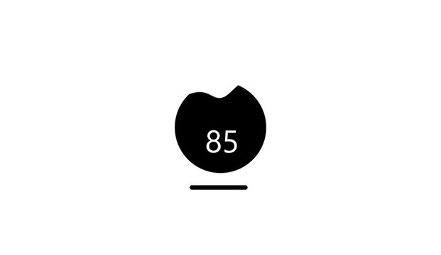 Abstract The fast-charging low betray icon 0 to 100% battery animation	. On 4k animation