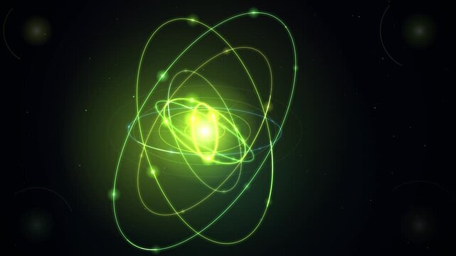 Glowing green rings creating a continuous looping animation