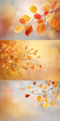 Fototapeta premium Vibrant autumn leaves displaying warm colors and natural beauty in a serene outdoor setting