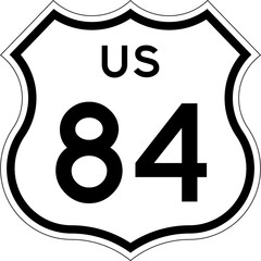 Blank US Route 84 Shield Emblem Road Sign Vector Illustration © Georgina Luvandwa