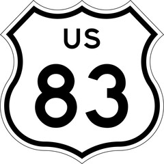 Blank US Route 83 Shield Emblem Road Sign Vector Illustration © Georgina Luvandwa