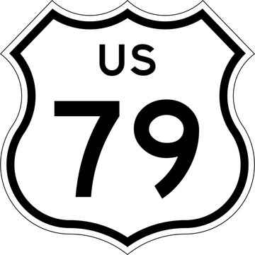 Blank US Route 79 Shield Emblem Road Sign Vector Illustration