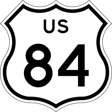 Blank US Route 84 Shield Emblem Road Sign Vector Illustration