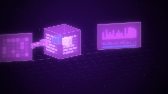 Violet glass hash function turning data into a digest seamless loop