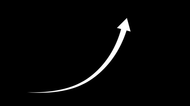 Directional arrow loop animation. Animated arrows for the overlay video layer. 4k animation.Business growth arrow and graph chart, Business line arrow, improvement, business strategy, arrow rising up