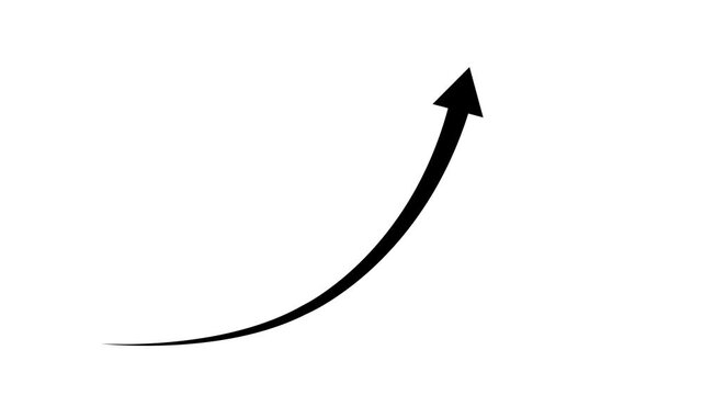 Directional arrow loop animation. Animated arrows for the overlay video layer. 4k animation.Business growth arrow and graph chart, Business line arrow, improvement, business strategy, arrow rising up