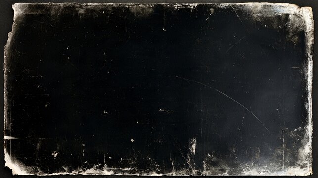 Dark Halloween textures cover a damaged photographic print where chemical stains, scratched emulsion, torn corners, silvering, faded black gradients, and random dust particles