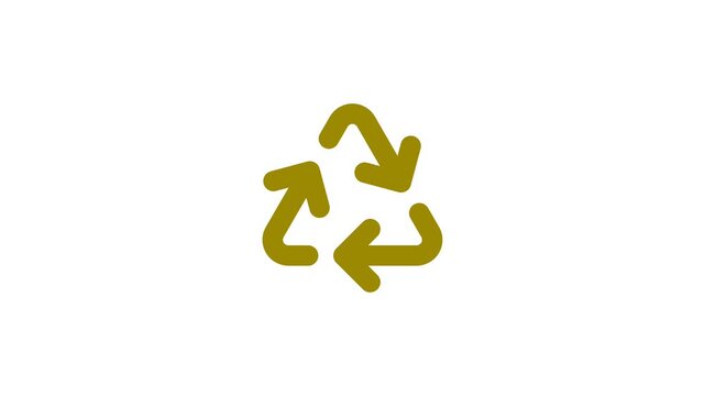 Minimalist gold recycling symbol graphic