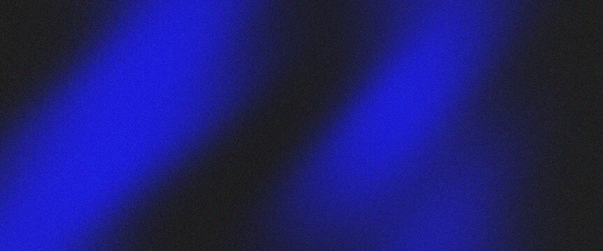 Abstract vibrant blue and black grainy gradient background texture. Minimalistic dark neon indigo lo-fi noise backdrop, bright cobalt aura blurred liquid wavy mesh light leaks banner vector pattern 