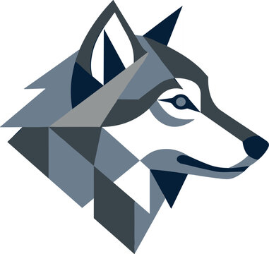 Modern polygonal coyote portrait icon for corporate security identity wild animal sports mascot gaming team logo