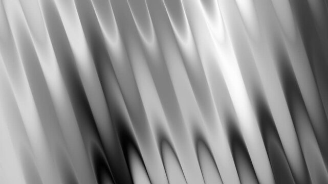 Abstract grayscale image featuring a dynamic pattern of wavy, parallel lines with varying shades, creating a fluid and textured visual effect.