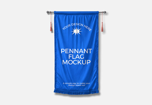 Pennant Flag Mockup Hanging Banner