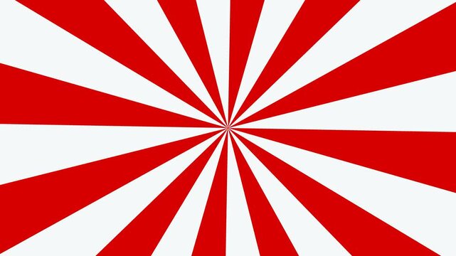 Red and white sunburst radial background animation