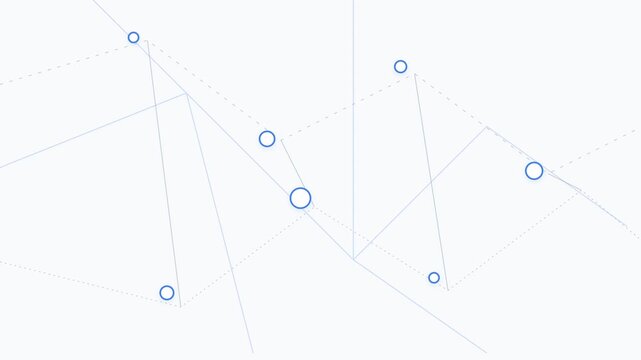 Abstract geometric network connection animation with floating nodes