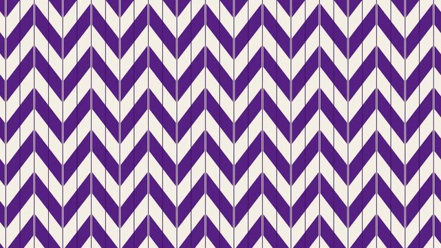 Japanese pattern yagasuri arrow feathers in purple and white sliding in opposite directions, seamless loop