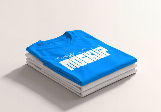 Folded T Shirt Stack Mockup