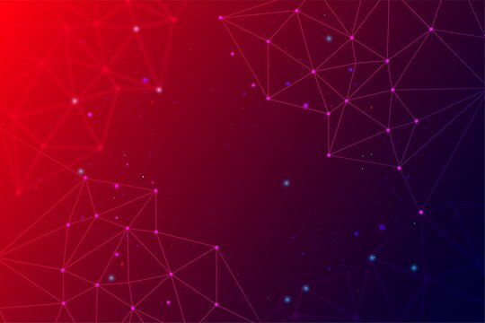 Abstract digital network node connection flat vector illustration