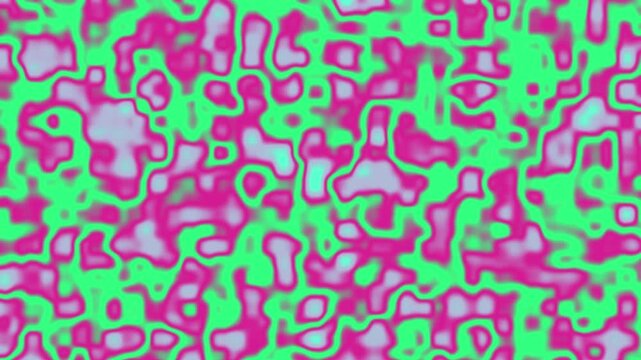 Seamless abstract fluid looping animation in bright magenta and green hues