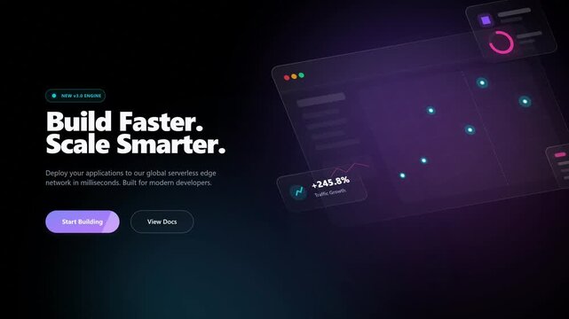 Modern SaaS Startup Hero Section Web Interface Design