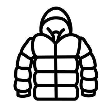 Puffer Jacket Winter Clothing Line Icon