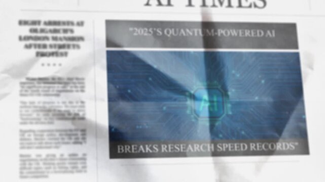 2025&rsquo;S QUANTUM-POWERED AI BREAKS RESEARCH SPEED RECORDS AI Newspaper-Style Headlines