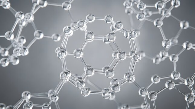 3d render of a fullerene c60 carbon molecule structure representing nanotechnology and scientific research