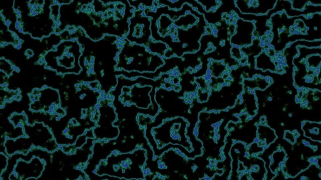 Glowing microbial colonies exhibit a seamless biological loop animation