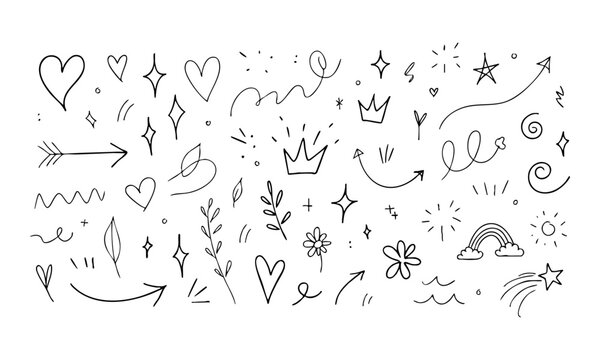 Playful Hand Drawn Doodles and Abstract Line Collection