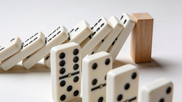 Falling Dominoes Stopped by Wooden Block, Risk Management