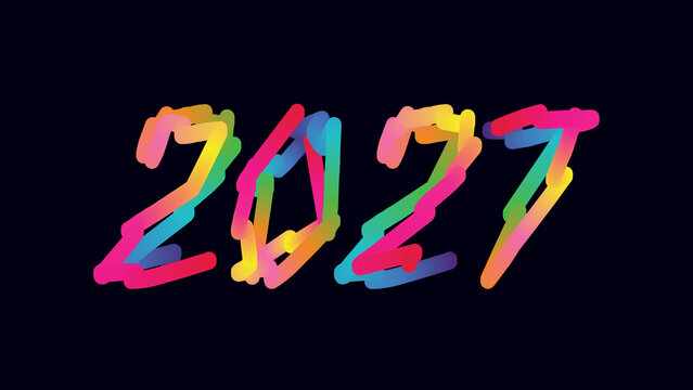 Colorful abstract 2027 year number design with vibrant gradient effect