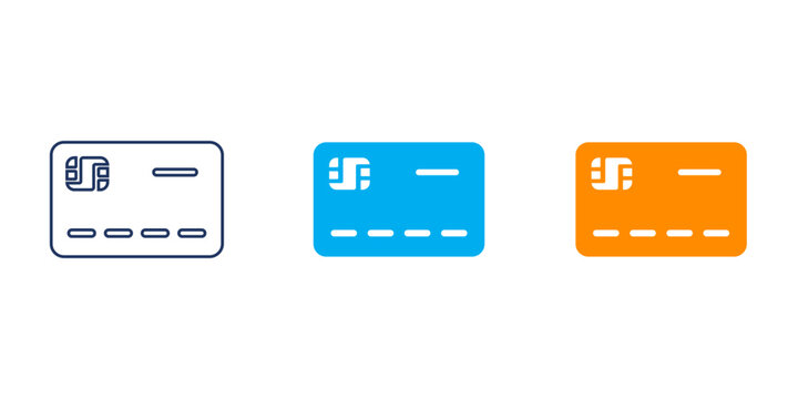 Credit card icon set, payment methods, editable stroke, and solid vector icons