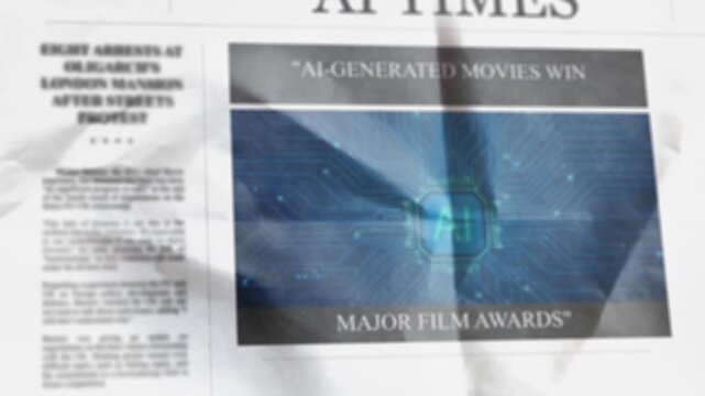 AI-GENERATED MOVIES WIN MAJOR FILM AWARDS AI Newspaper-Style Headlines