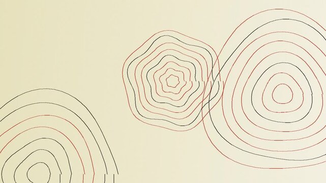 Suminagashi pattern background in vermillion seamless loop