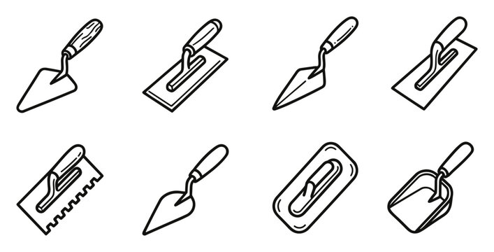 Set of construction tools for building and plaster work
