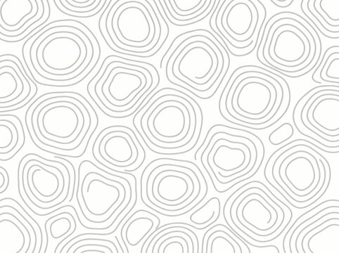 Abstract seamless pattern with concentric circular lines on white background.