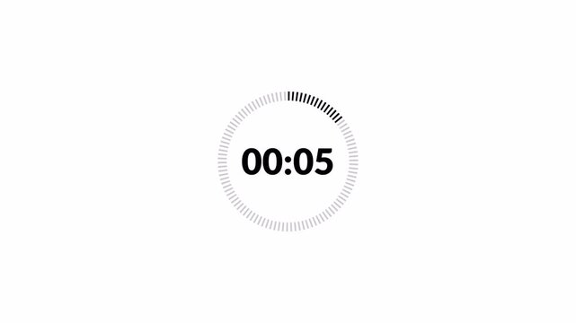 20 second countup timer animation on transparent background. 20 second circle countup timer 1 to 20 second with alpha channel.