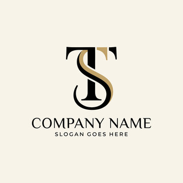 Luxury st letter monogram logo design vector