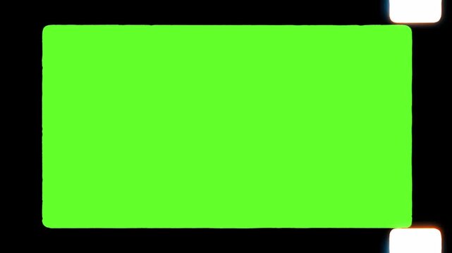 Vintage film strip projector animation with green screen