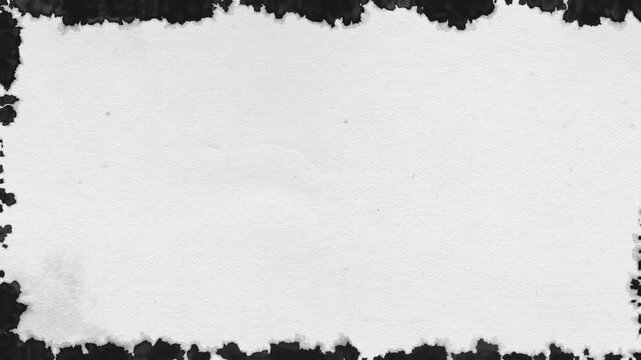Ink Drop Frame Borders On Grain Textured Paper Background
Animation of a black ink frame and banner growing on paper with copyspace for message and logo to put inside