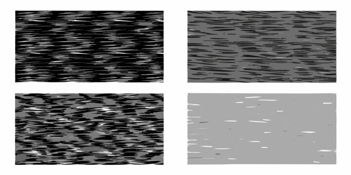 Static noise patterns in four squares grayscale vector illustration