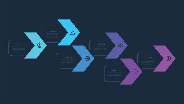 Dark background infographic with 8 steps, options, parts or processes. Business data visualization.